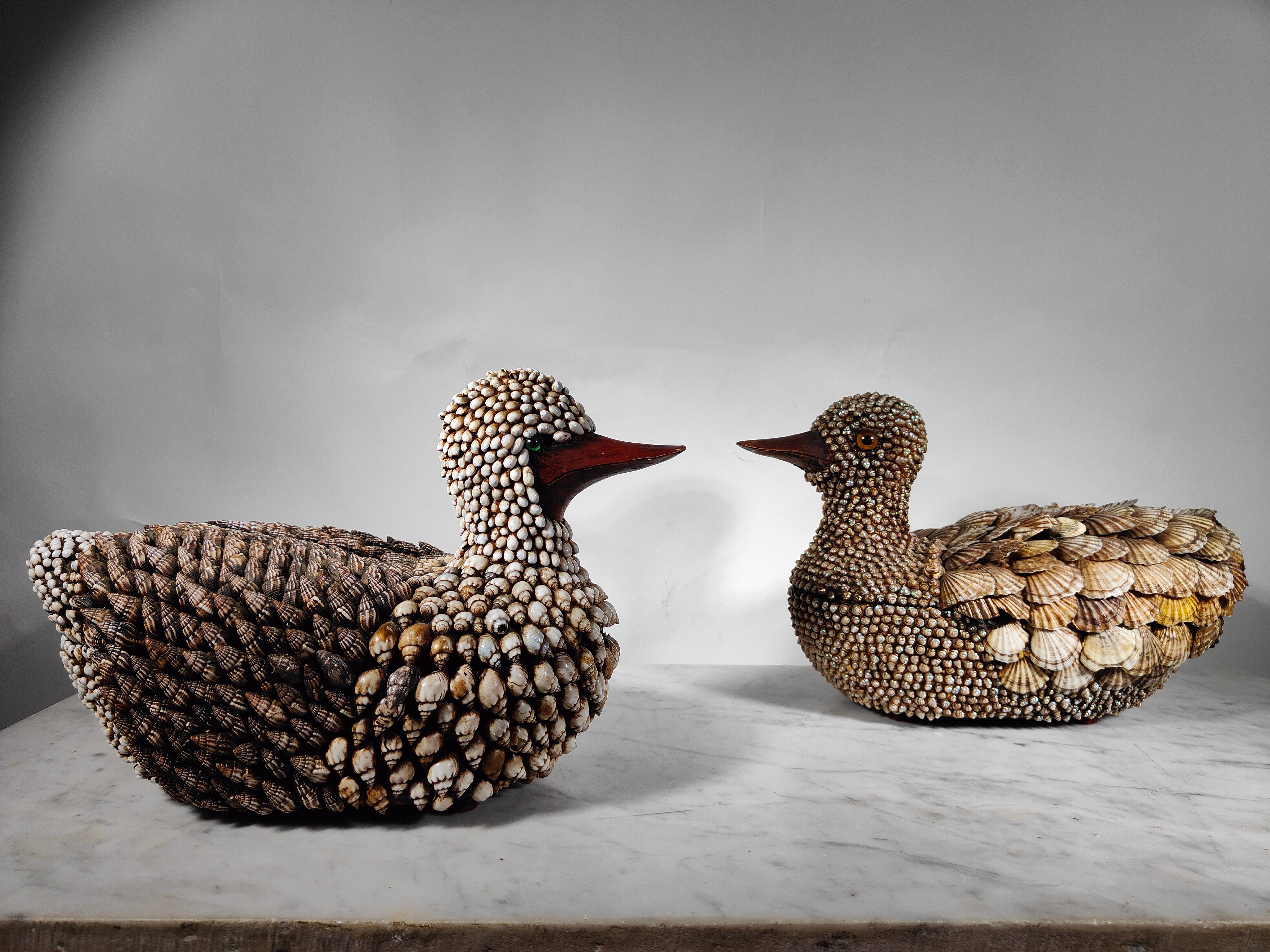Anthony Redmile Shell Encrusted Ducks Boxes In Good Condition For Sale In Madrid, ES