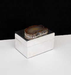 Anthony Redmile Silver Plate Box with Agate Top London, circa 1970