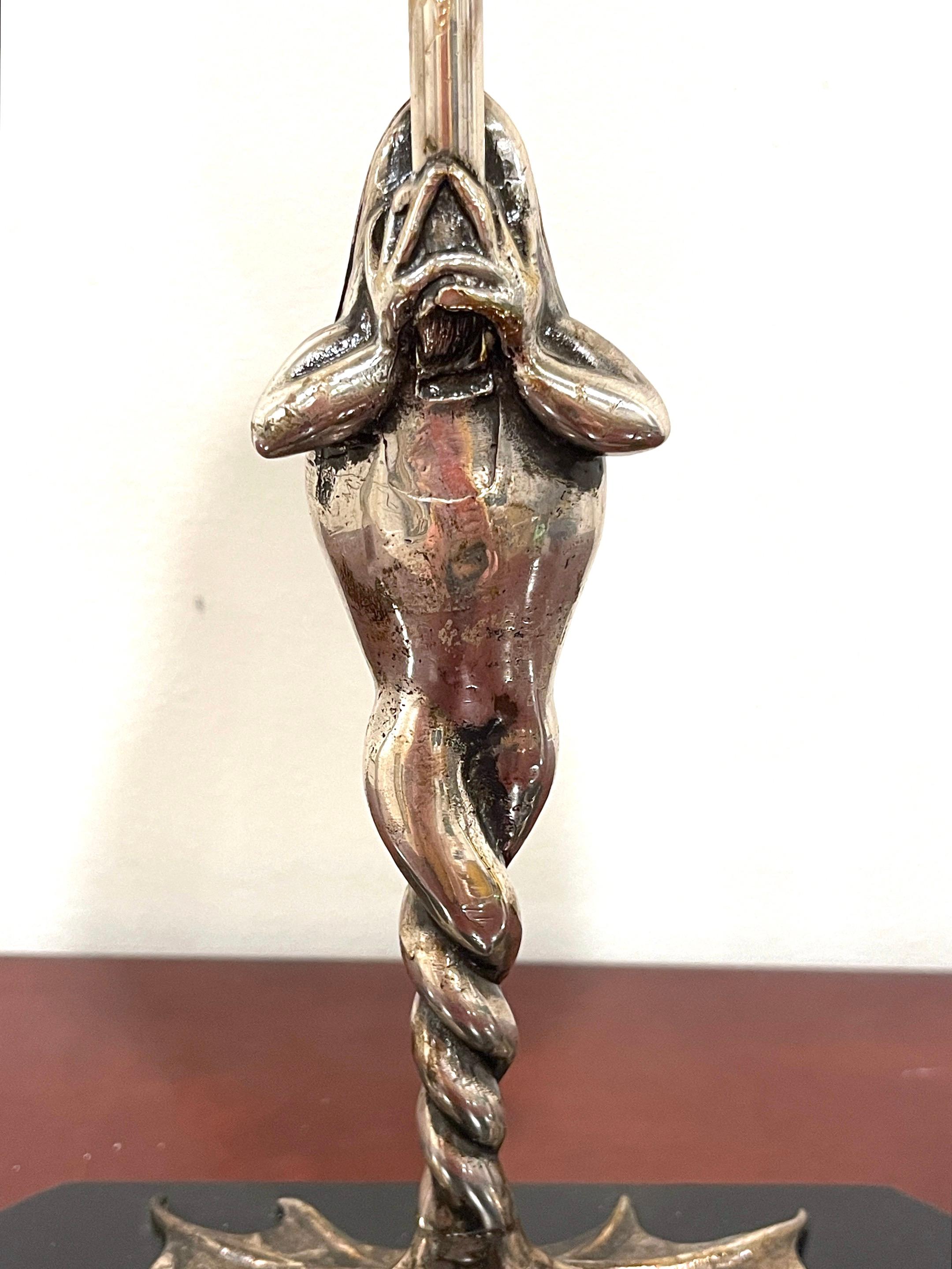 20th Century Anthony Redmile Silverplated Figural Frog Mounted Ostrich Egg Candlestick For Sale