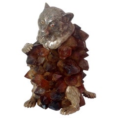 Anthony Redmile Spectacular Brown Amythyst or Quartz Stone Sculpture Bear