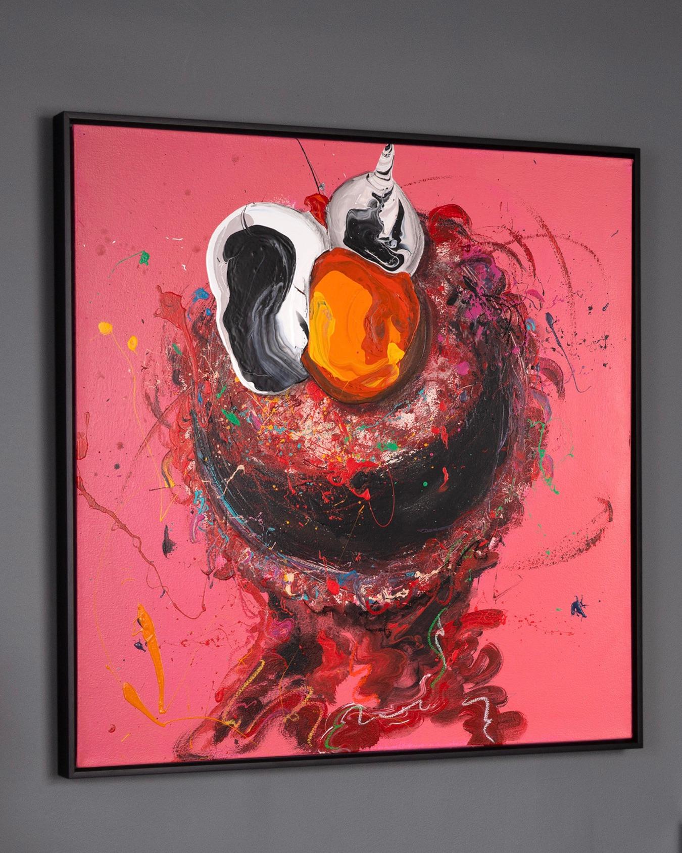 Abstraktes, gestisches Acrylgemälde „Elmo“, 2022 im Angebot 1