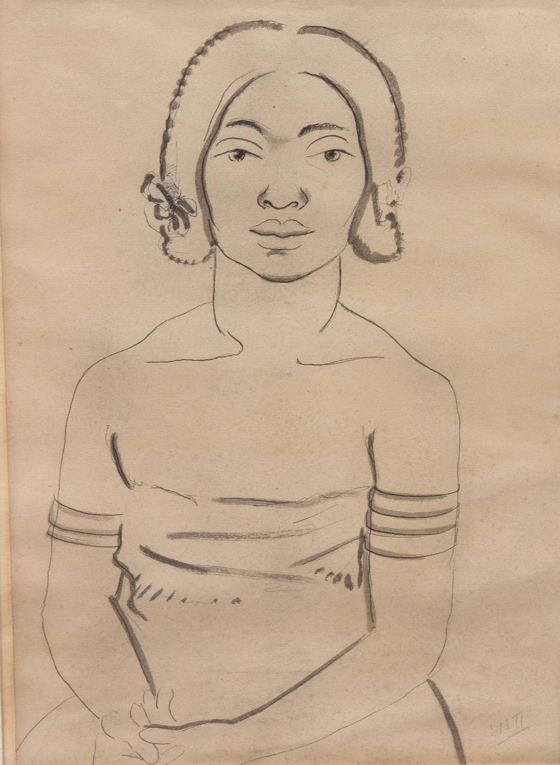 anthony sisti Figurative Art – Porträt einer afroamerikanischen Frau von Anthony Sisti, ca. 1930er Jahre