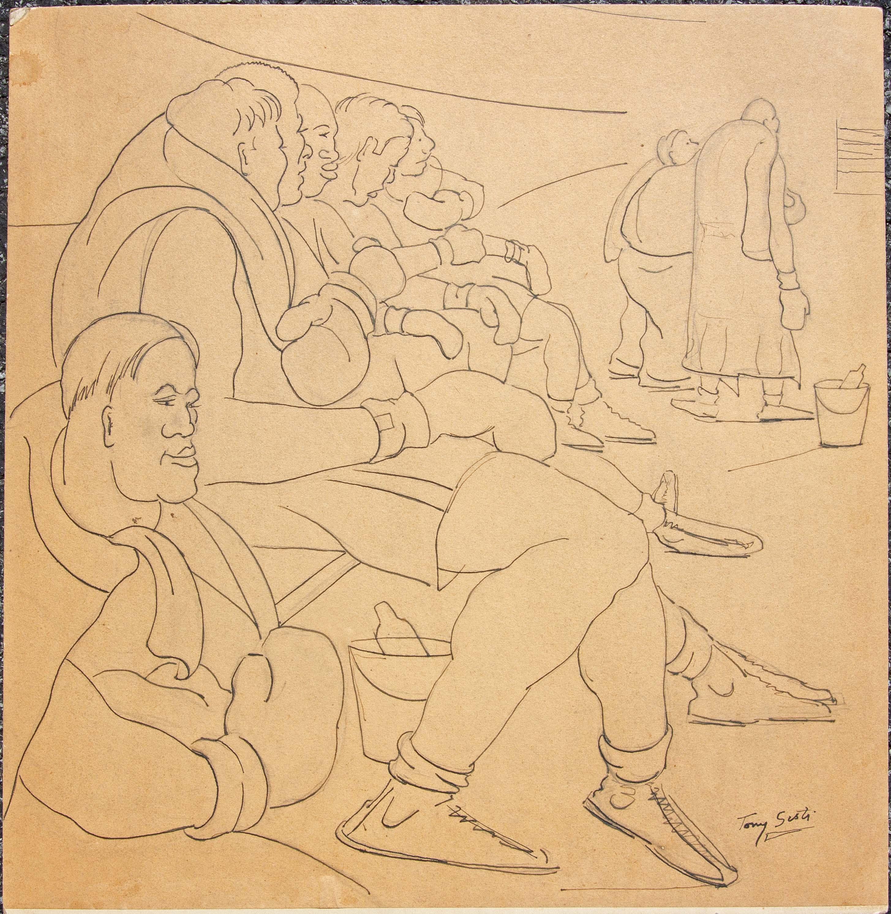 Zwei  Schachtelzeichnungen von Anthony Sisti, ca. 1930er Jahre (Moderne), Art, von anthony sisti