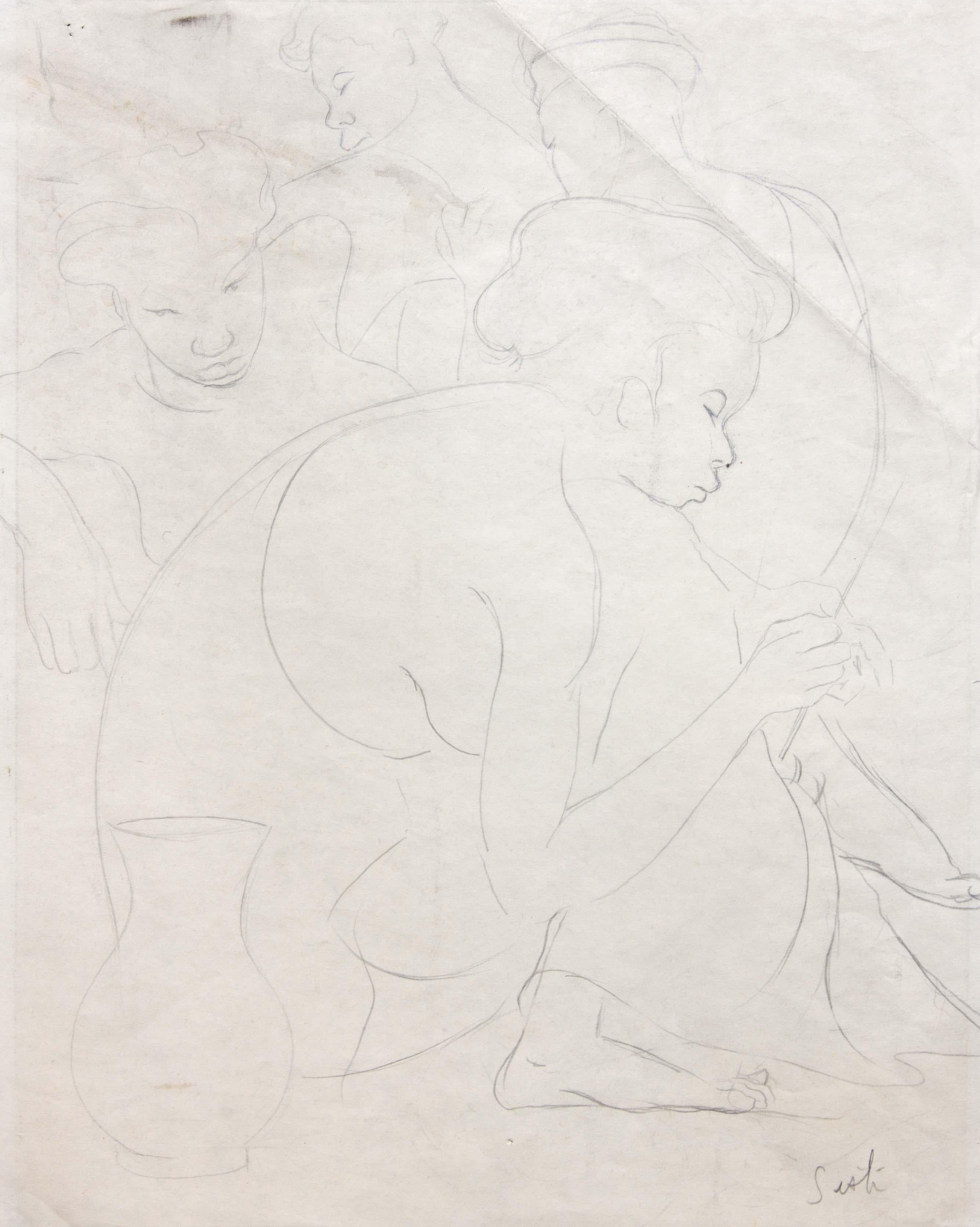 Deux nus masculins d'Anthony Sisti des années 1930 - Art de anthony sisti