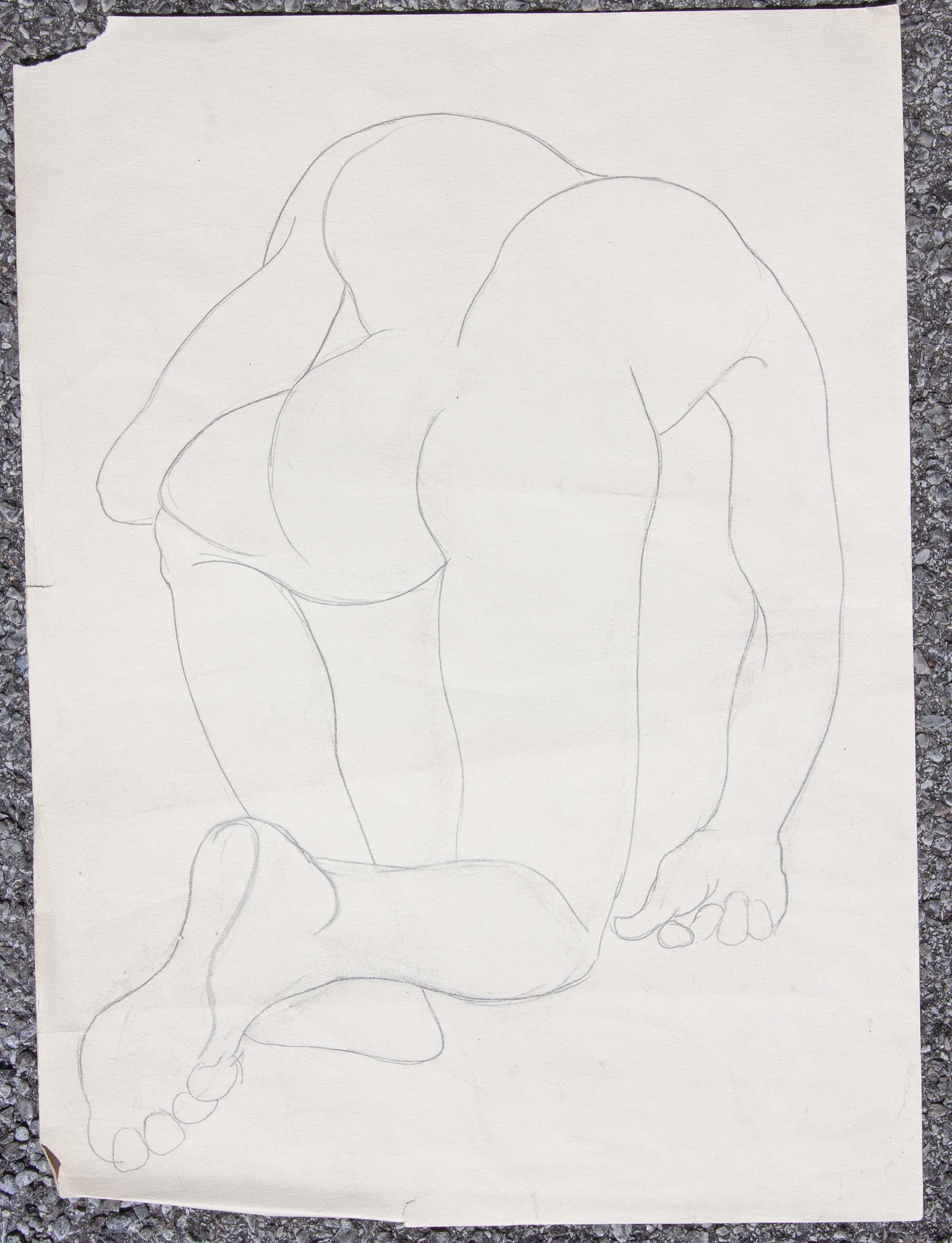 Two male  nude studies by Tony Sisti. Sisti was a master draftsman. With just a few lines he captures the moment. Sisti was a professional boxer and an accomplished artist. 

A long-time painter and teacher in Buffalo, New York, Anthony 