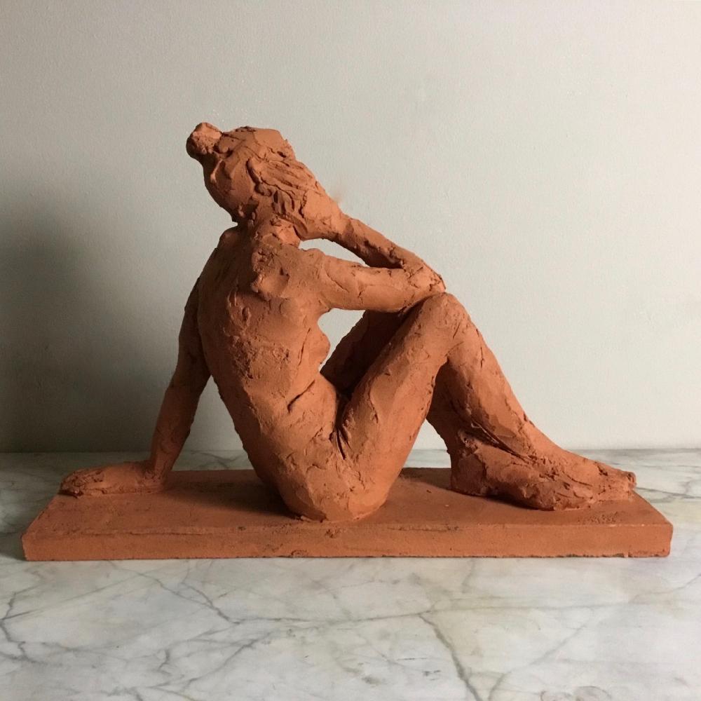 A beautifully sculpted, fired terracotta, seated nude female figure by artist Anthony Southwell (1936-2008) Initialled AS and dated 91.
Anthony Southwell studied at the Royal Academy Schools and in 1962 he was the gold and silver medalist for