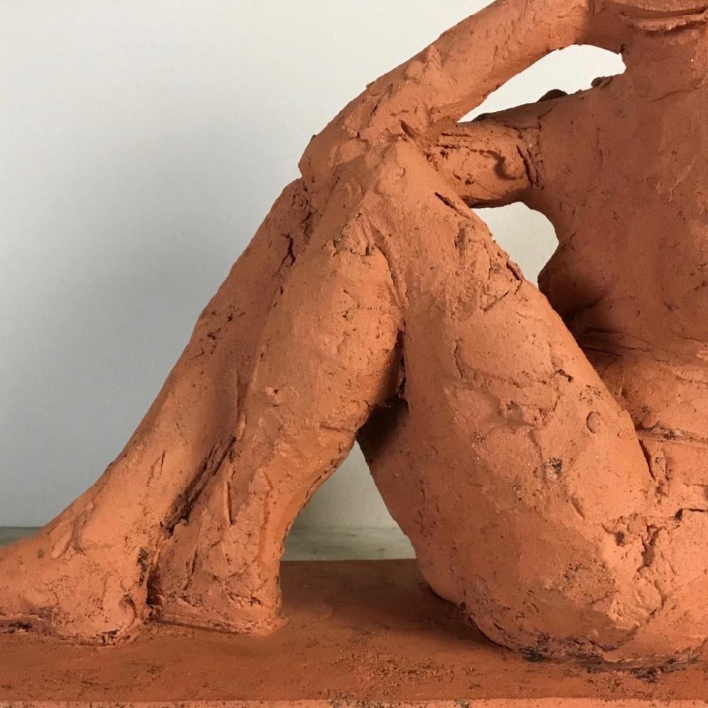 20th Century Anthony Southwell Terracotta Seated Female Nude Sculpture For Sale