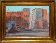 View of Lower Manhattan, Vintage Oil Painting of New York City, Anthony Springer