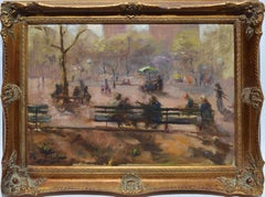 Washington Square Park, Vintage Oil Painting of New York City, Anthony Springer