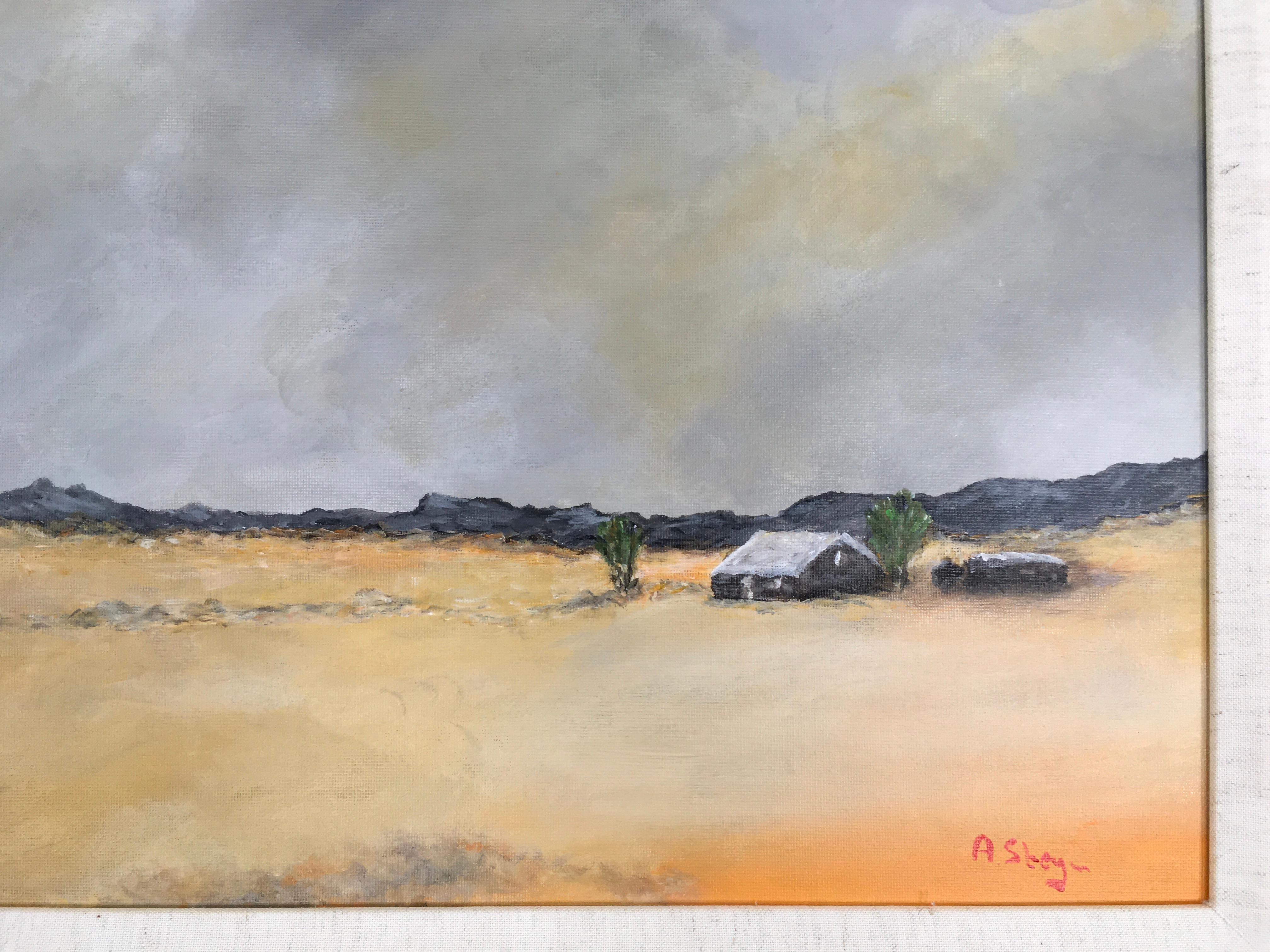 'Karoo - Dusk II', by Anthony Steyn, Acrylic on Canvas Board Painting  For Sale 1