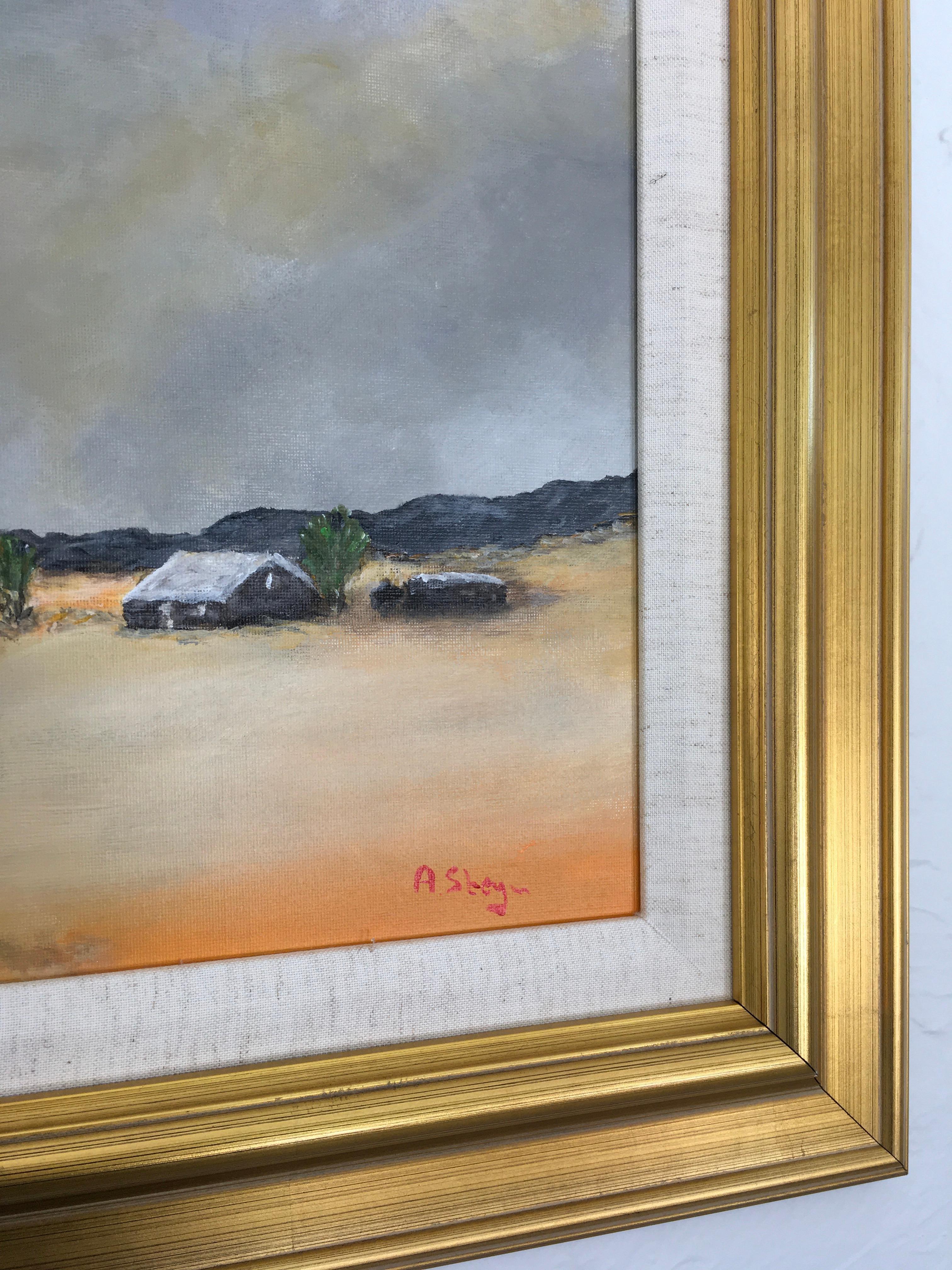'Karoo - Dusk II', by Anthony Steyn, Acrylic on Canvas Board Painting  For Sale 6