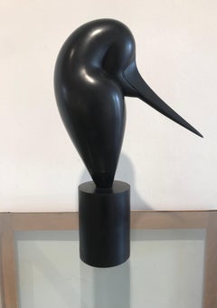 ''Avain Form" Contemporary Bronze Sculpture Portrait of a Pelican