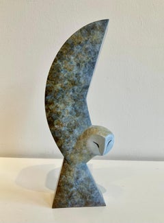 "Rise" Zeitgenössische Bronzeskulptur Porträt einer Eule
