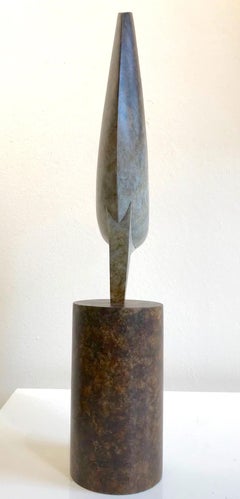 "Spirit Owl" Contemporary Bronze Sculpture Portrait of an Owl