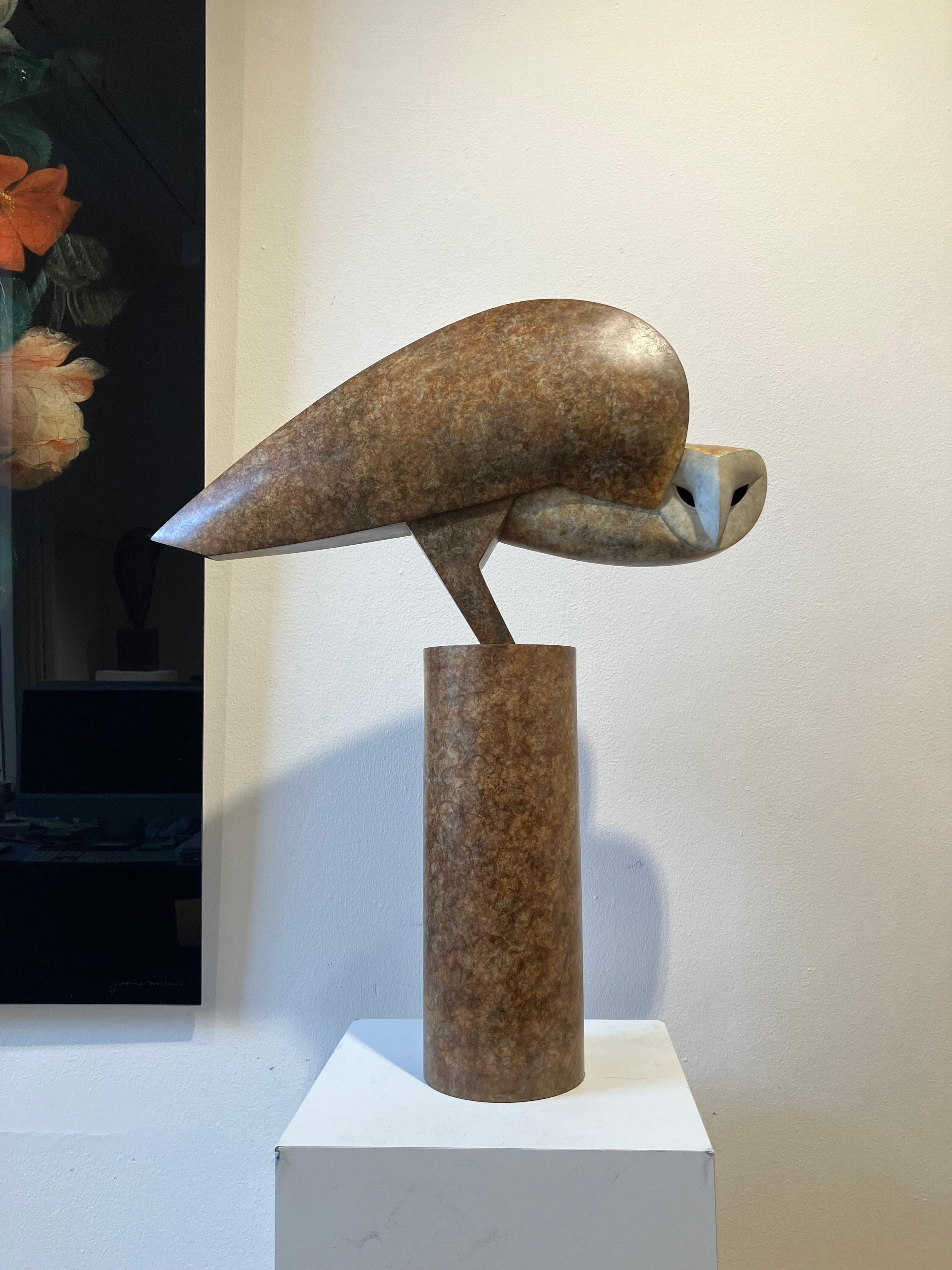 British sculptor Anthony Theakston (1965), who draws his inspiration from the shape and movement of birds, simplifies the birds and omits more and more details until only the essence of the animal remains. The stylized birds are reduced to a