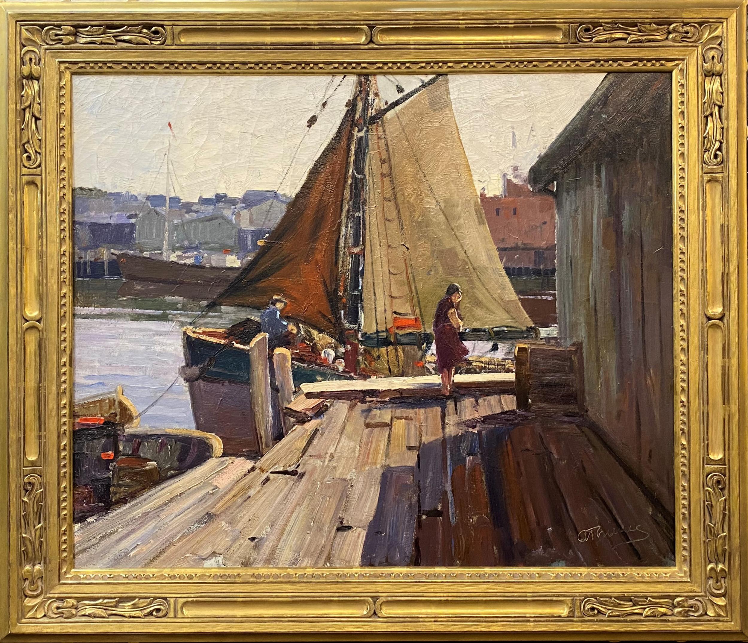 Anthony Thieme Landscape Painting - Harbor Scene