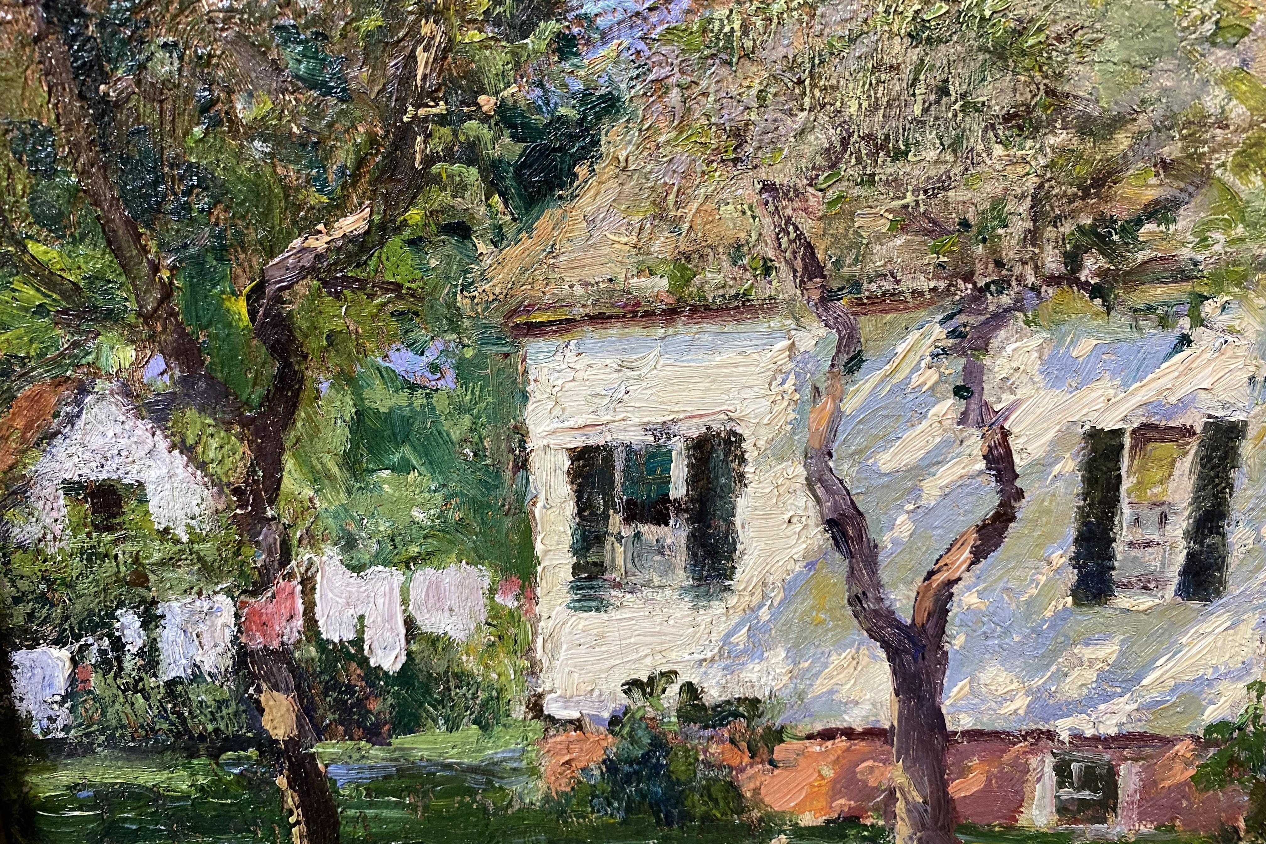 Una piacevole scena di paesaggio urbano del New England dell'artista olandese-americano Anthony Thieme (1888-1954). Thieme è nato a Rotterdam, in Olanda, e dopo aver viaggiato in Europa, Inghilterra e Sud America, si è stabilito nell'area di Boston,