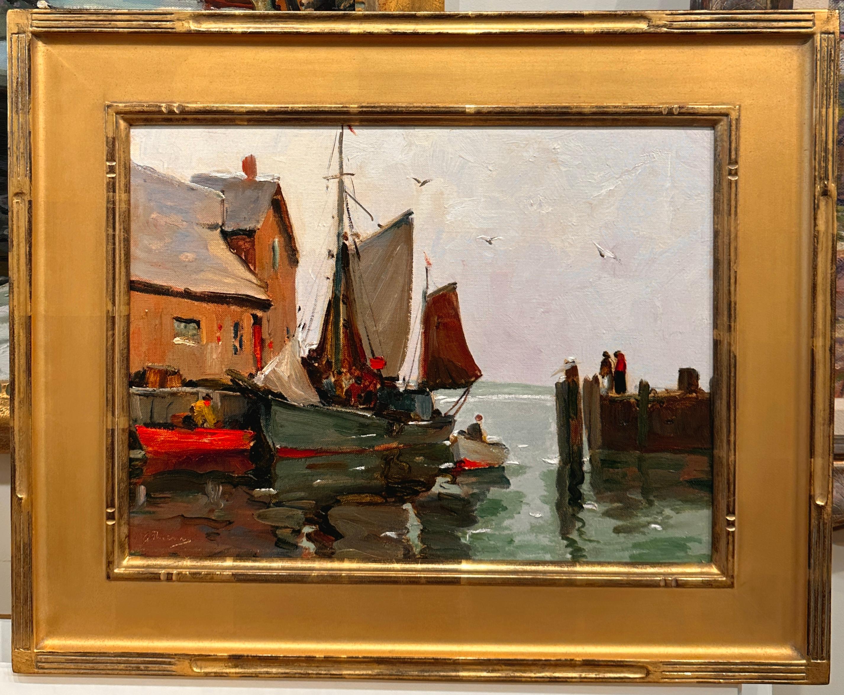 Une peinture d'Anthony Thieme « In the Morning (Rockport Wharf)  en vente 1