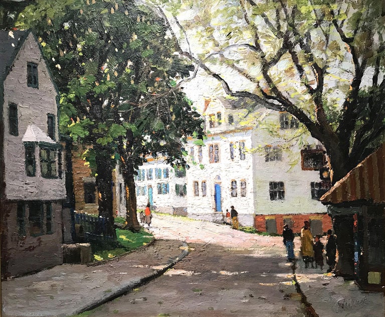 Main Street, Rockport - Abstract Impressionist Painting by Anthony Thieme
