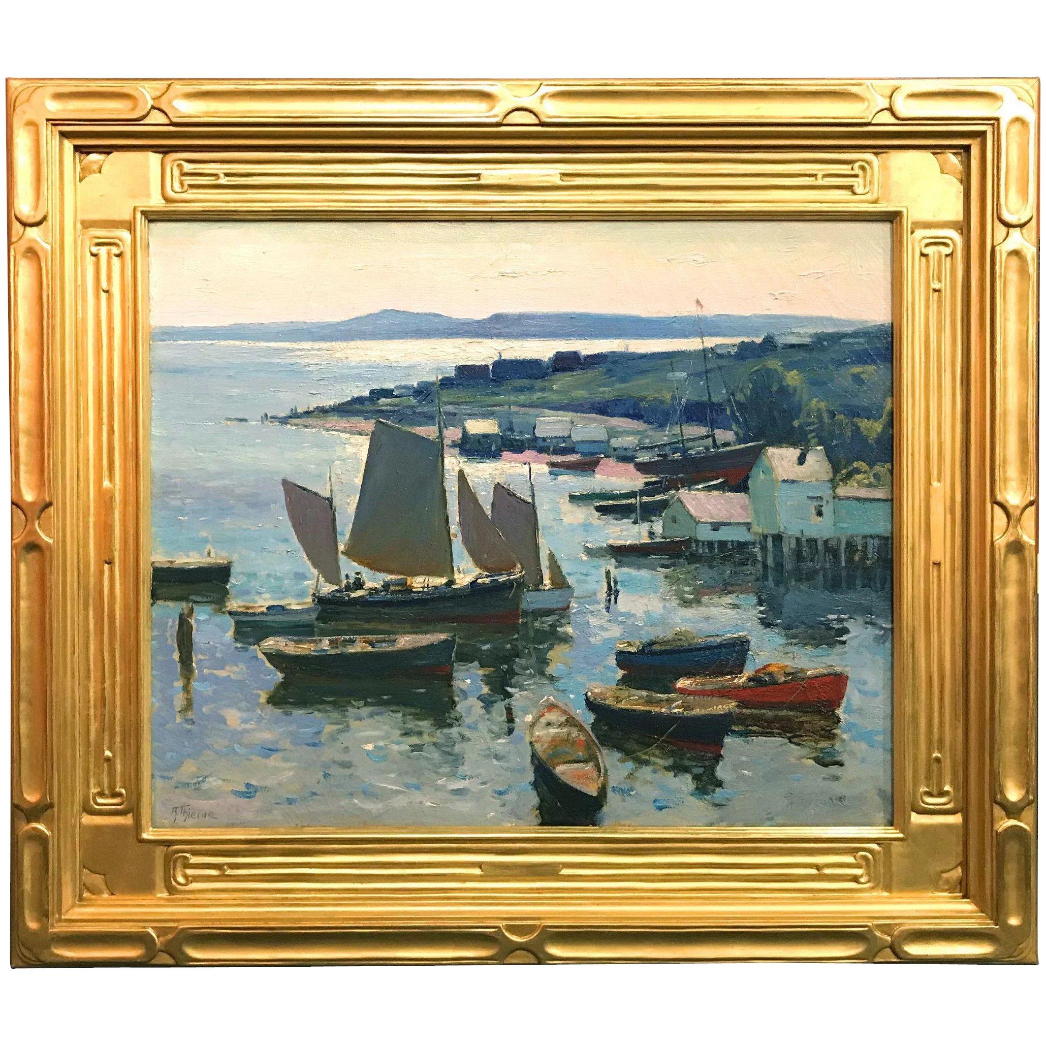 Anthony Thieme Landscape Painting - Maine Coast, Probably Bremen Harbor