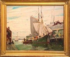 Old Gloucester, Original Oil Harbor Painting by Anthony Thieme