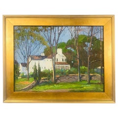 Anthony Thieme Rockport Artist Oil on Board of White House