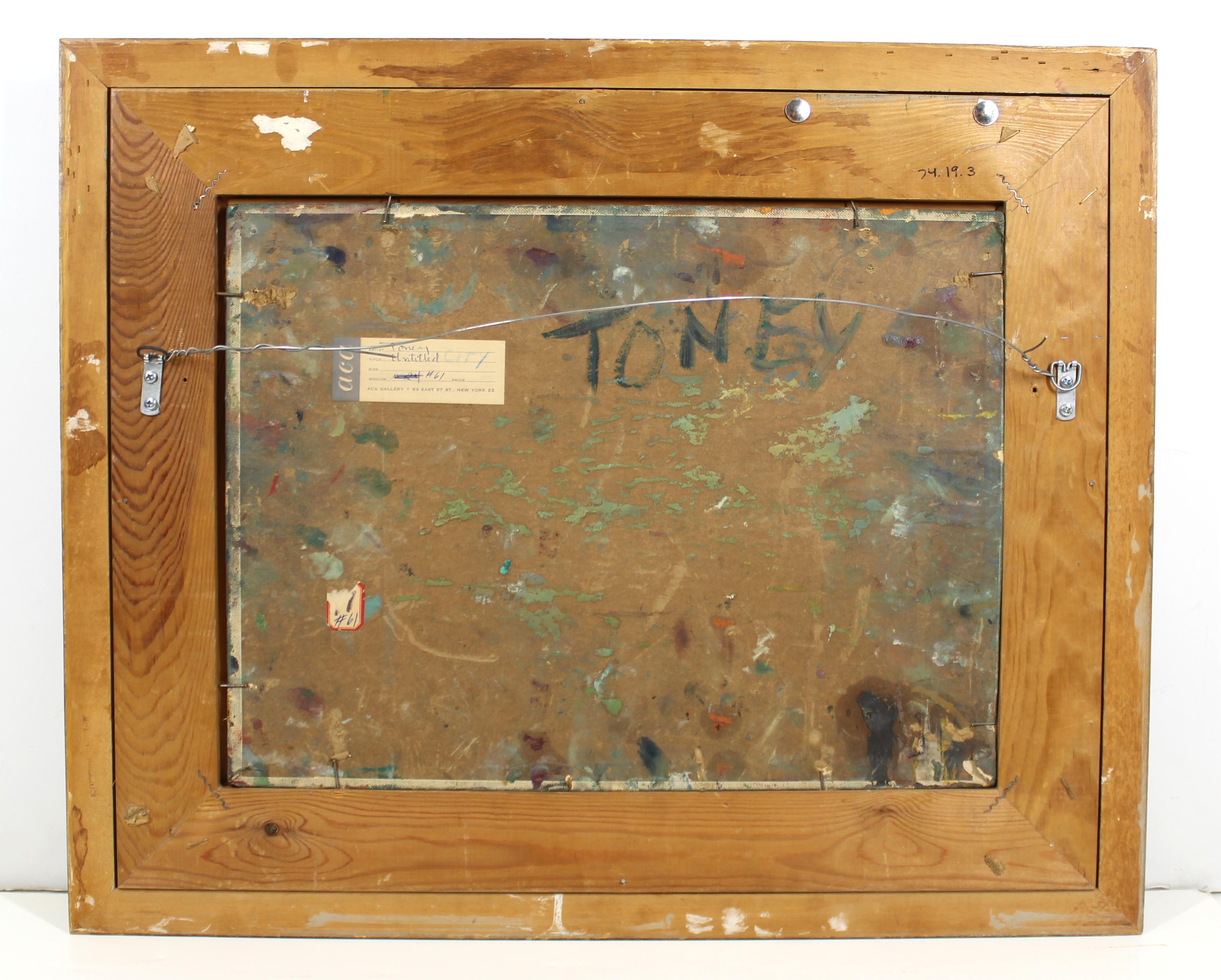 Anthony Toney Abstract Impressionist 'City' Impasto Oil Painting In Good Condition In Astoria, NY