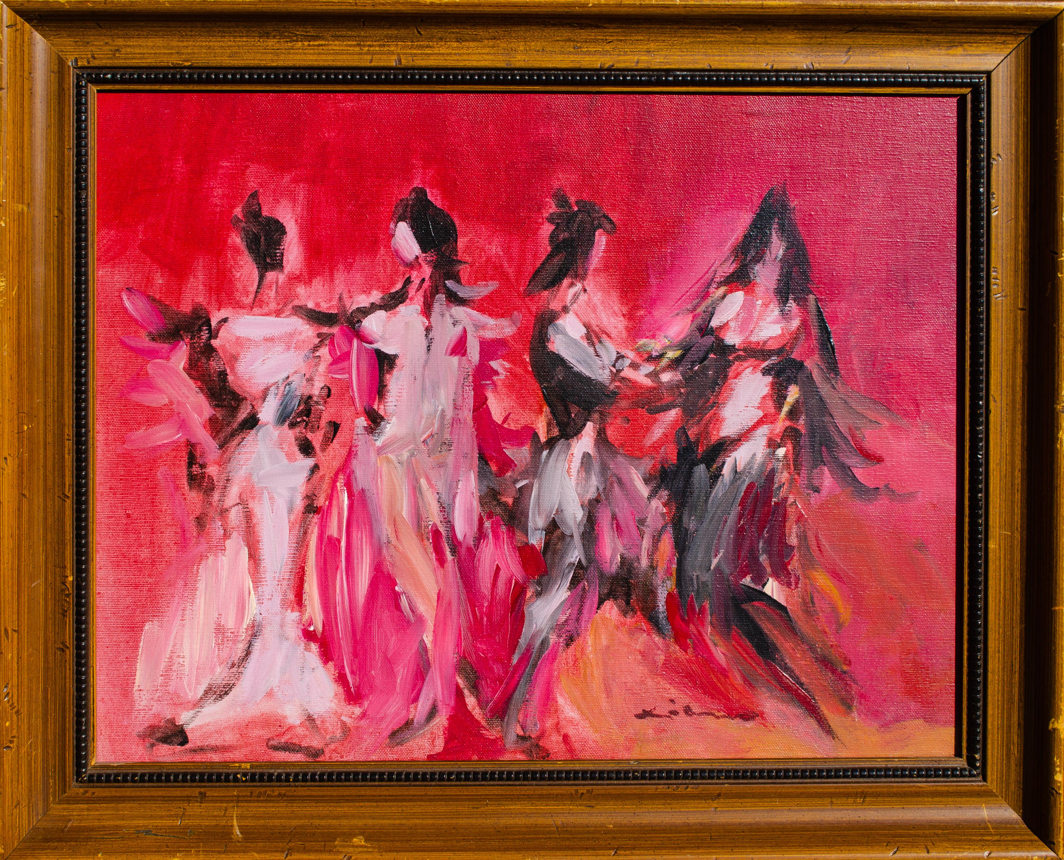 Peinture d'une danseuse signée Anthony Triano - Painting de Anthony triano