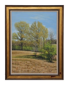 Peinture de paysage naturaliste texan avec arbres