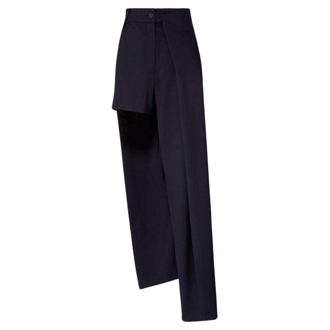 Anthony Vaccarello Asymmetric Black Pants-Shorts FR 38 (US8)