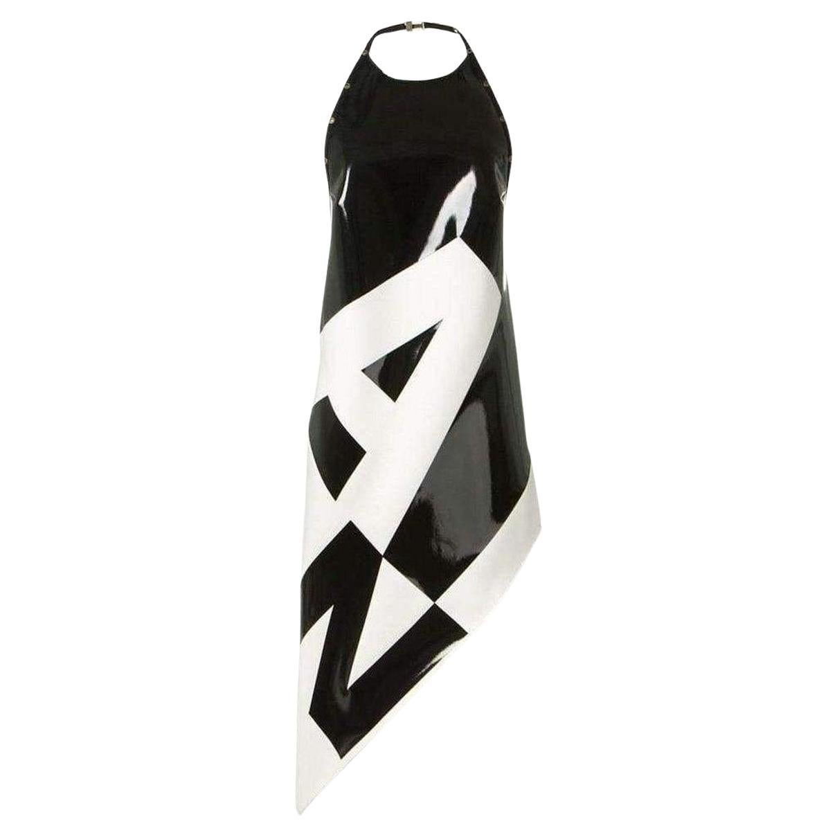 Anthony Vaccarello Vestido asimétrico de crepé recubierto FR 38 en venta