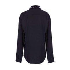 Anthony Vaccarello Black Classical Shirt With Stud Collar