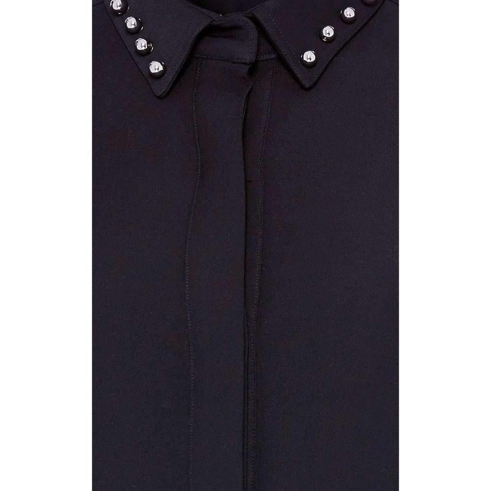 Women's Anthony Vaccarello Black Classical Shirt With Stud Collar For Sale