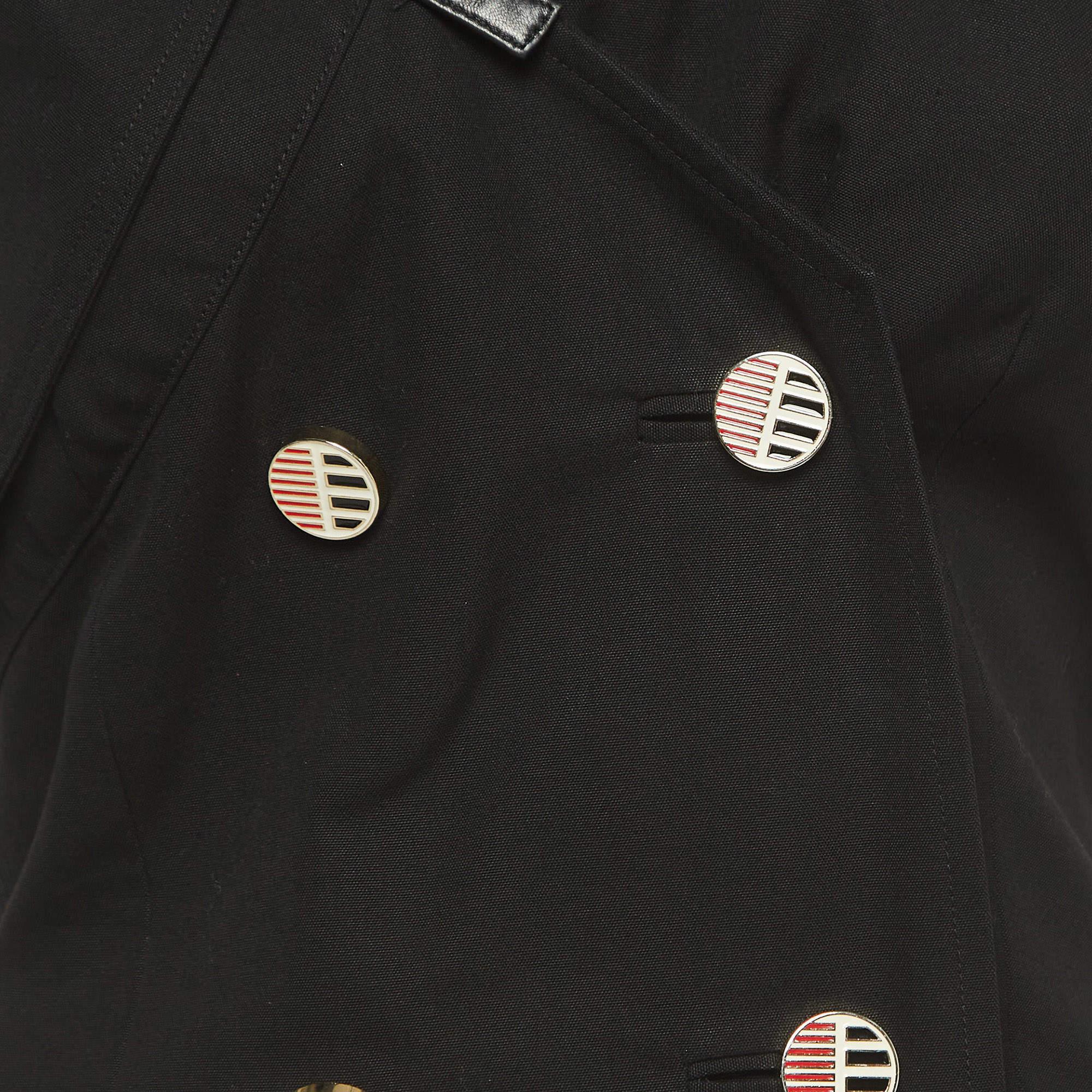 Anthony Vaccarello Black Cotton Halter Neck Button Detail Mini Dress S In Excellent Condition For Sale In Dubai, Al Qouz 2