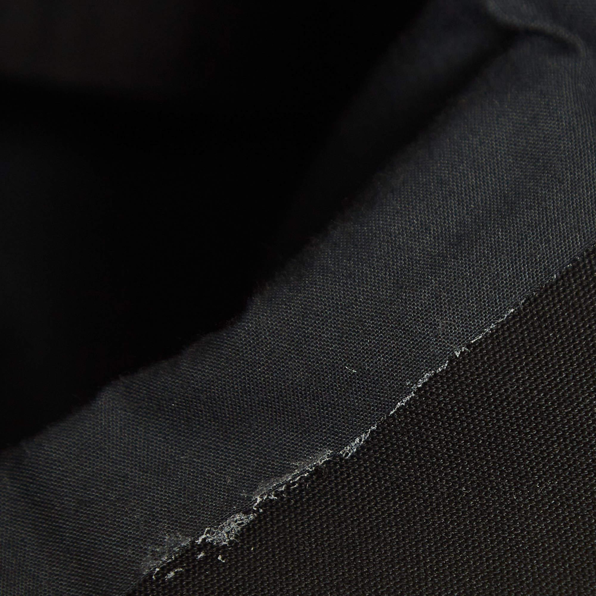Women's Anthony Vaccarello Black Cotton Halter Neck Button Detail Mini Dress S For Sale