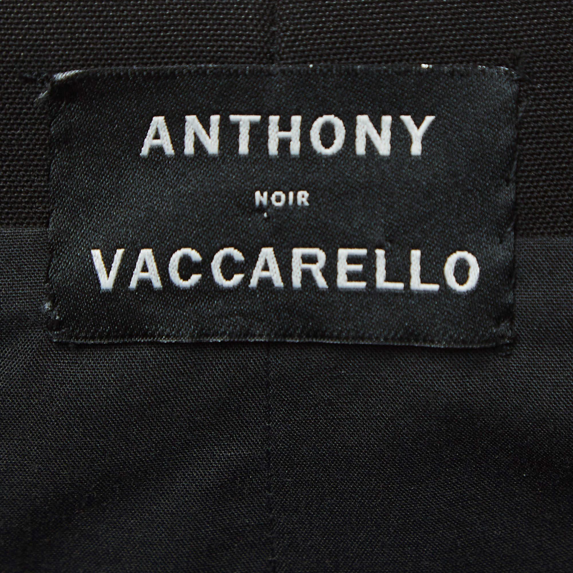 Anthony Vaccarello Black Cotton Halter Neck Button Detail Mini Dress S For Sale 1