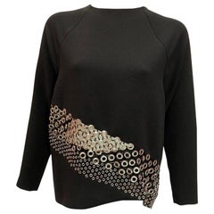 Anthony Vaccarello Black Long Sleeves Crepe Blouse