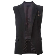 Anthony Vaccarello Pinned Anchor Emblem Vest