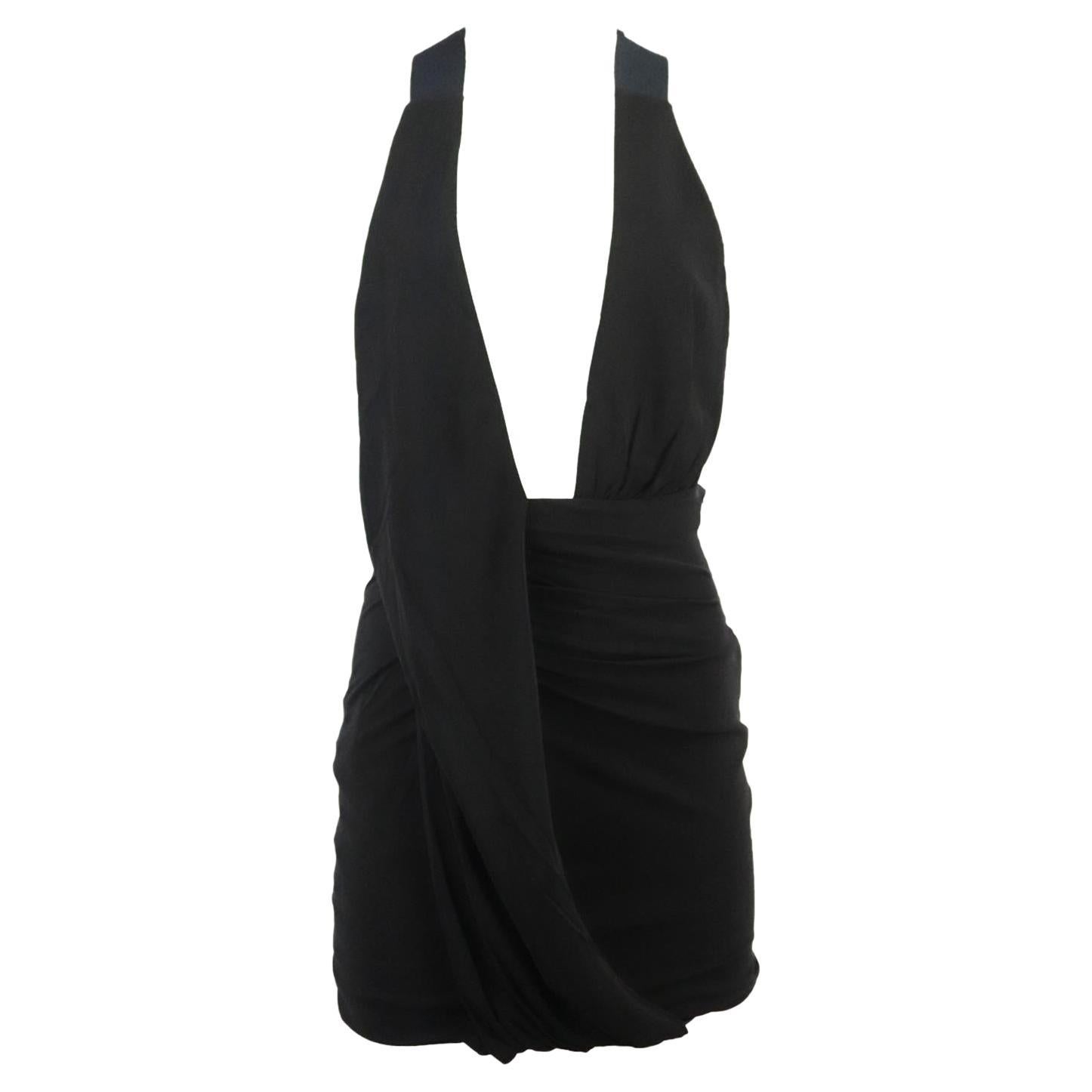 Anthony Vaccarello Ruched Jersey Mini Dress Fr 36 Uk 8
