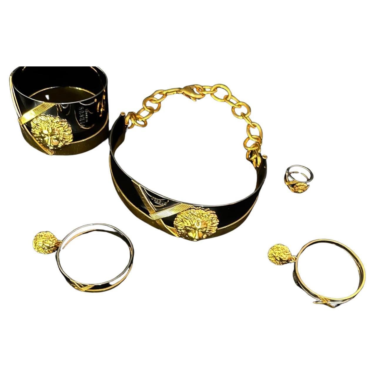 ANTHONY VACCARELLO x VERSUS VERSACE DOUBLE HOOPED LION SET For Sale