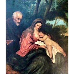 19th-century Old Master-style Holy Family, After Anthonius van Dyck
