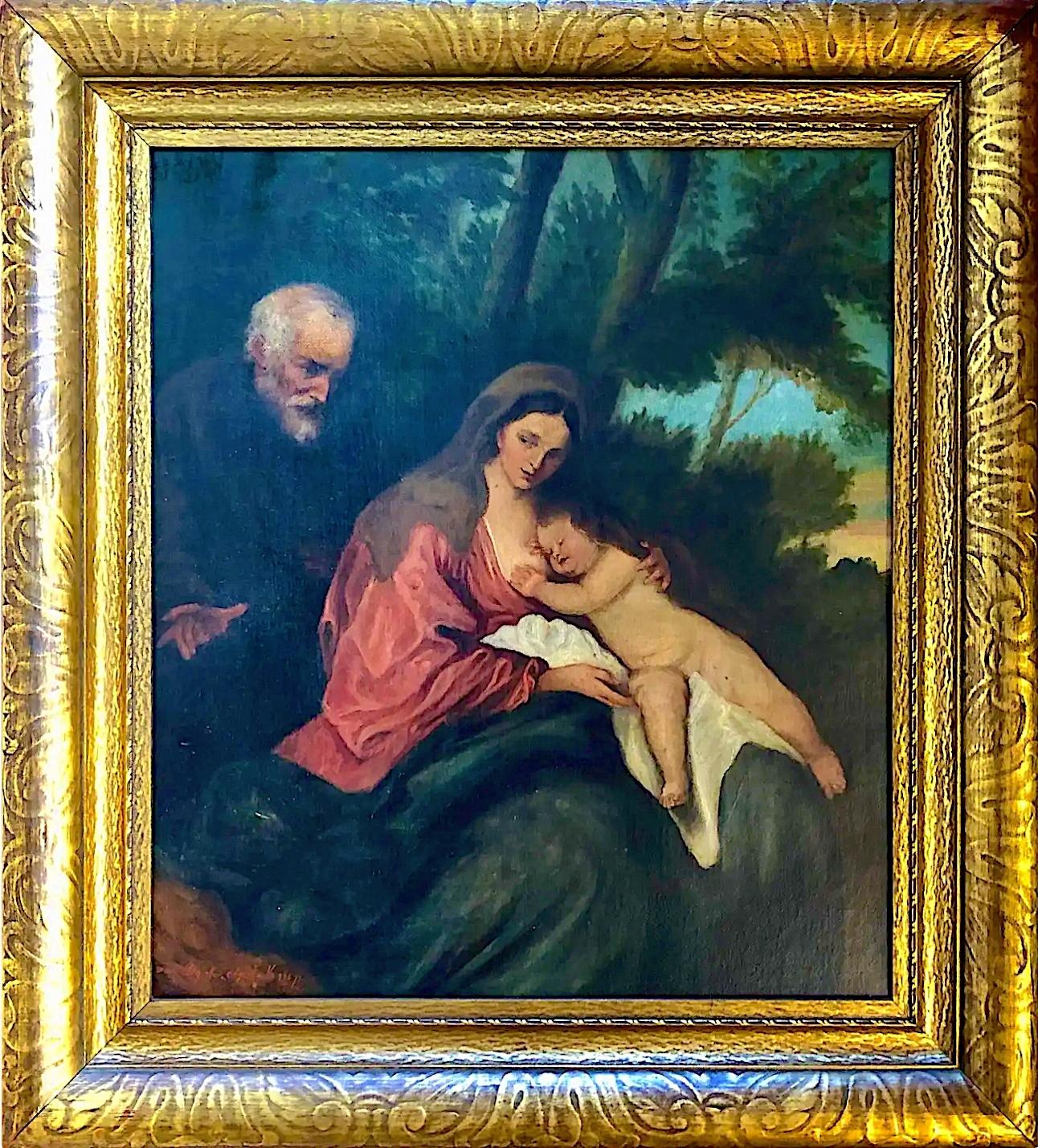 19th-century Old Master-style Holy Family, After Anthonius van Dyck
