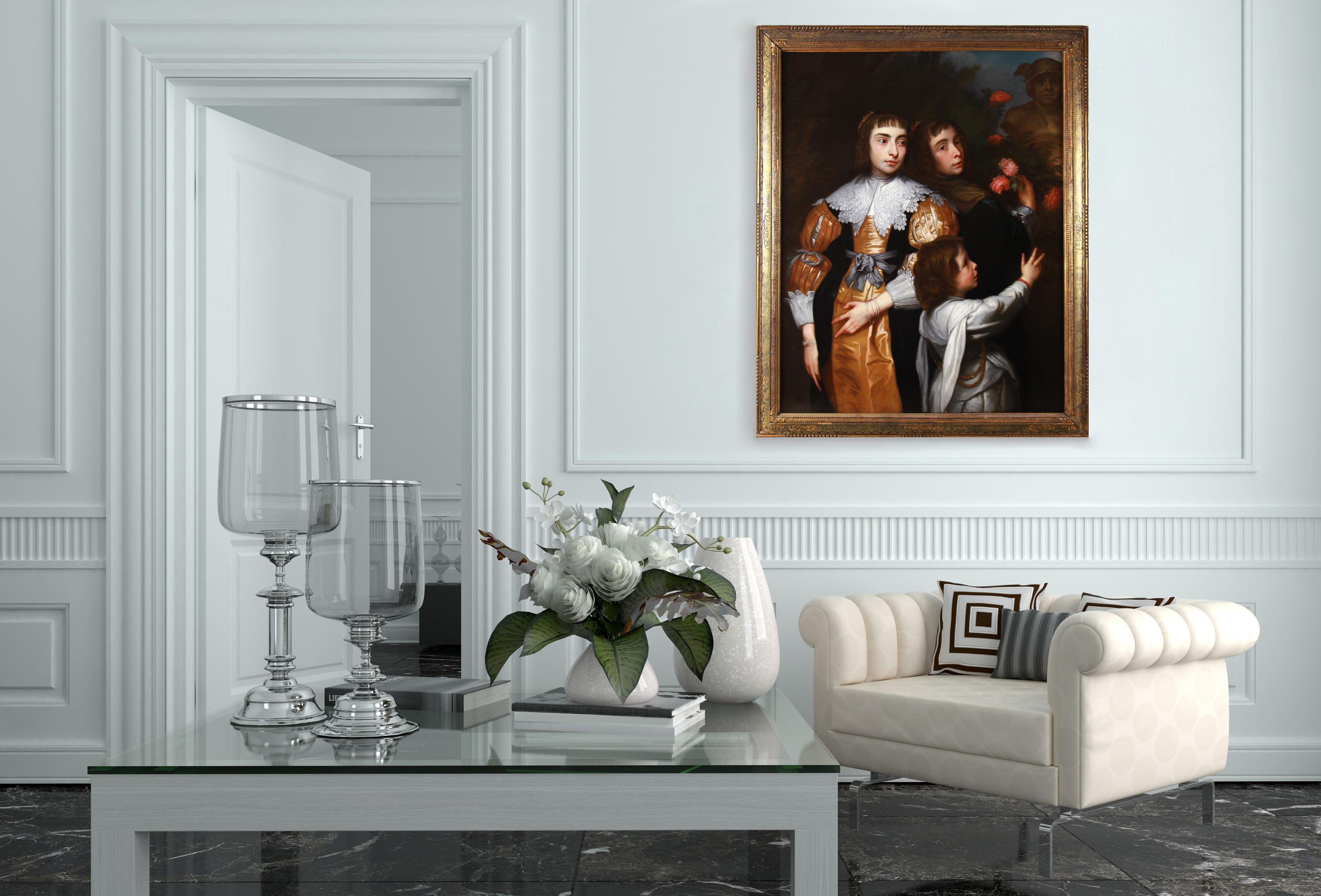 Oil On Canvas Family Portrait After Sir Anthony Van Dyck ca 1870 For Sale 7