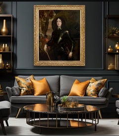 Portrait of a Royalist Officer in Armour with Horse & Groom c.1650–1665, Large