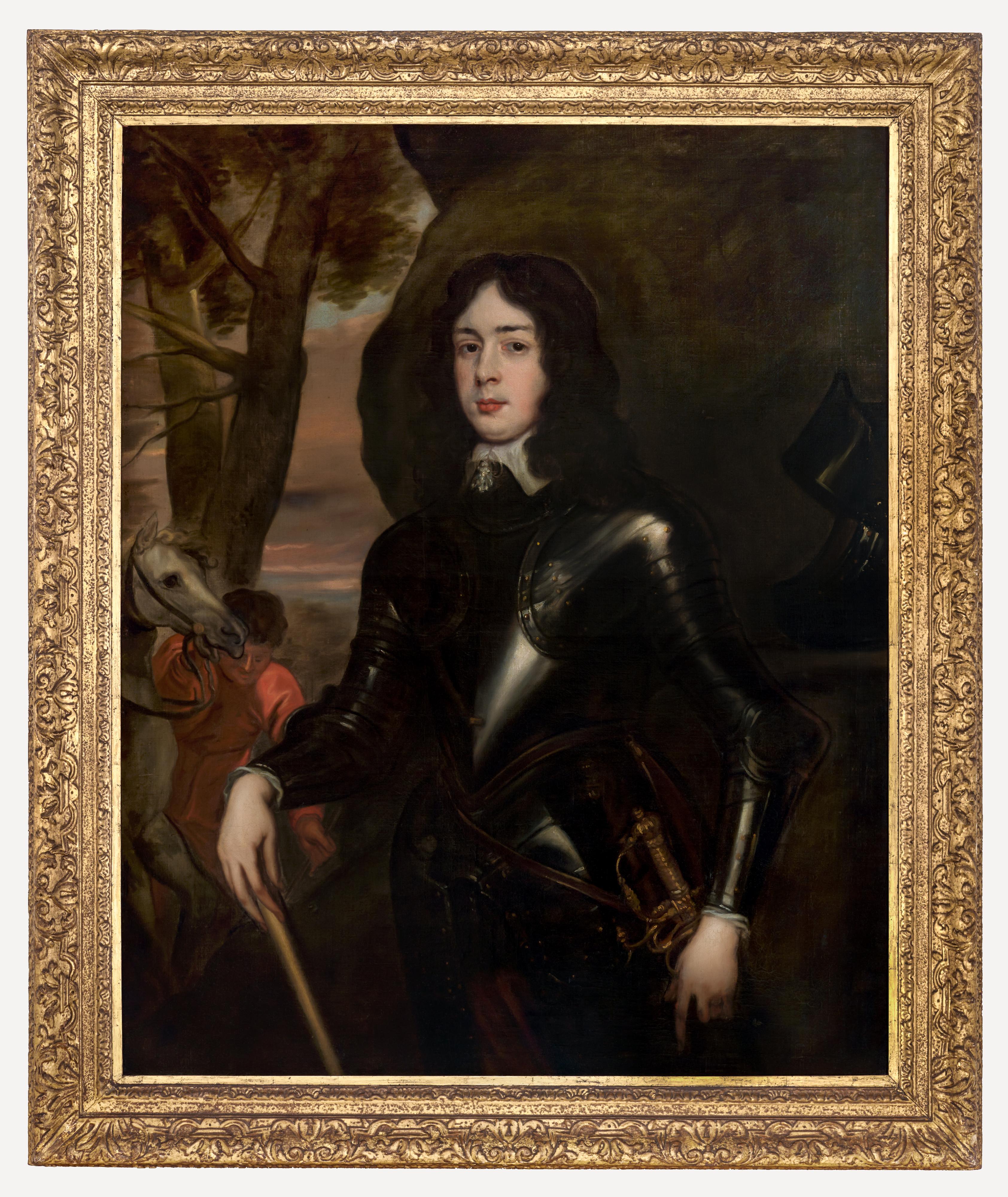 Portrait of a Royalist Officer in Armour with Horse & Groom c.1650–1665, Large