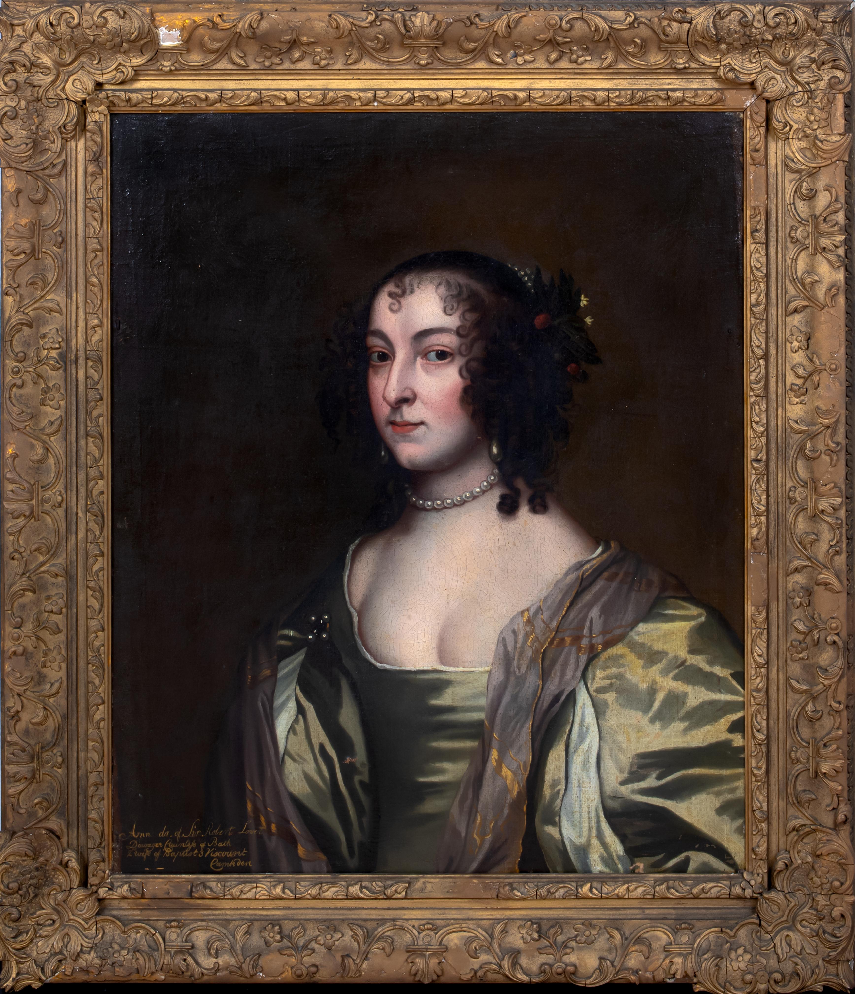 Anthony Van Dyck Portrait Painting - Portrait of Anne Bourchier Countess of Bath, later Lady Ann Noel 17th Century