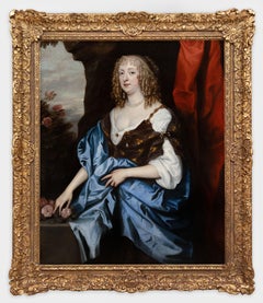 Ritratto di Catherine Murray, contessa di Dysart, rose, cornice dorata, Van Dyke