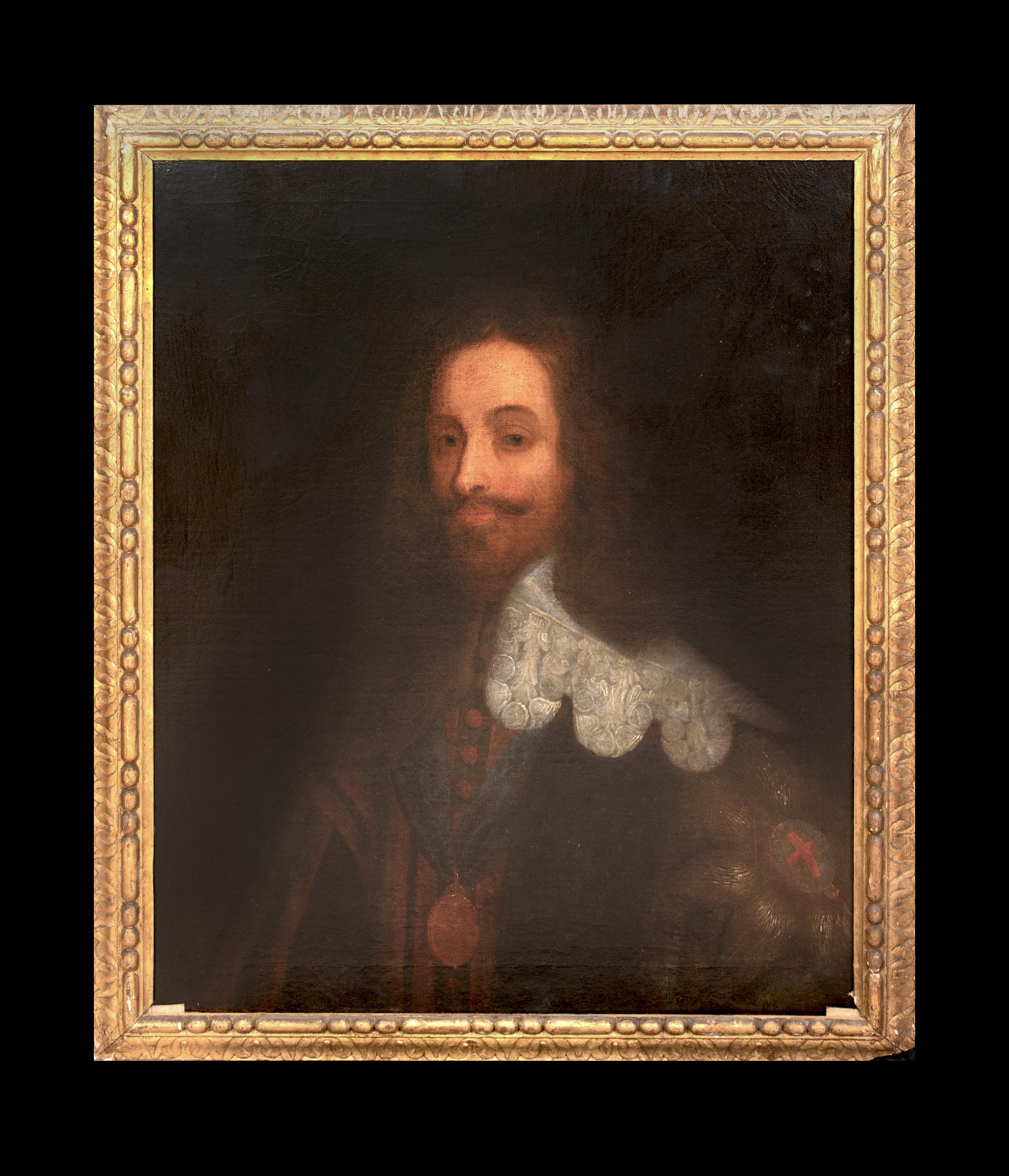 Ritratto di Charles I d'Inghilterra (1600-1649) con indosso l'Ordine della Giarrettiera - Painting di Anthony Van Dyck