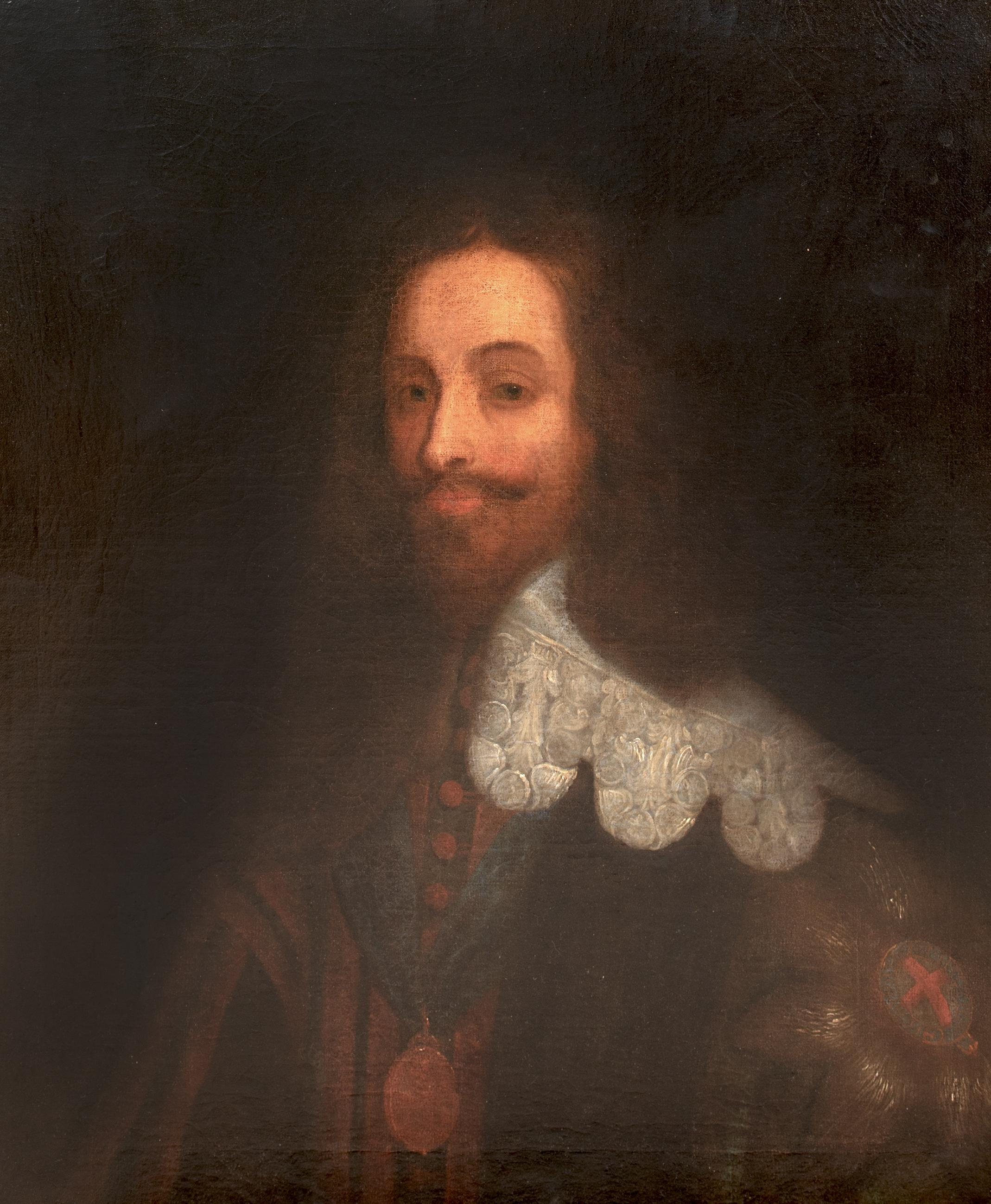 Ritratto di Charles I d'Inghilterra (1600-1649) con indosso l'Ordine della Giarrettiera - Portrait Painting Nero di Anthony Van Dyck