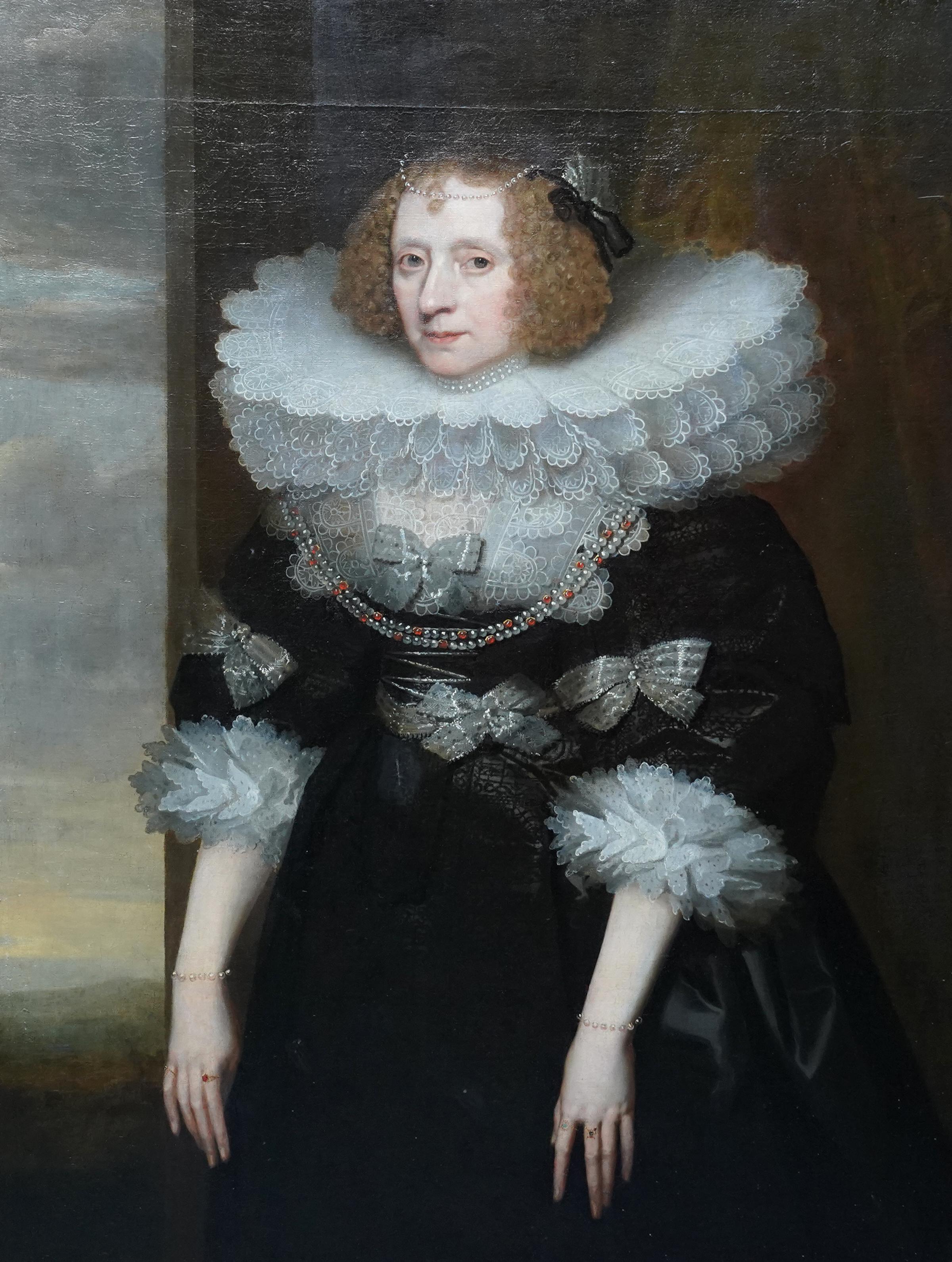Portrait of Frances Howard Duchess of Richmond - Flemish Old Master oil painting For Sale 5